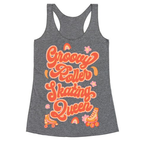 Groovy Roller Skating Queen Racerback Tank Top