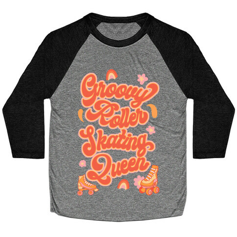 Groovy Roller Skating Queen Baseball Tee