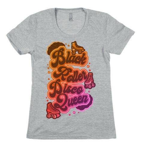 Black Roller Disco Queen Womens T-Shirt