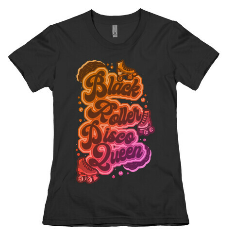 Black Roller Disco Queen Womens T-Shirt