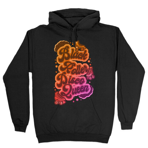 Black Roller Disco Queen Hooded Sweatshirt