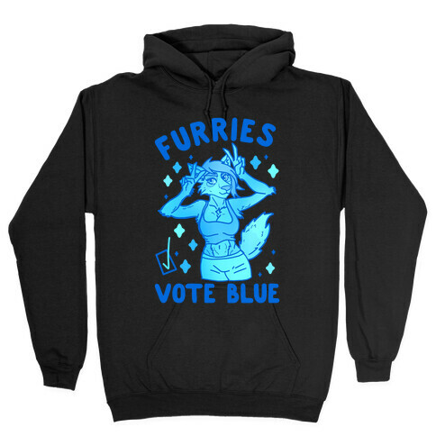 Furries Vote Blue Hooded Sweatshirt