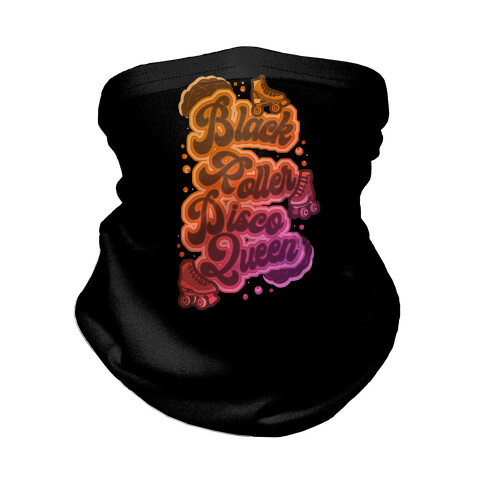 Black Roller Disco Queen Neck Gaiter