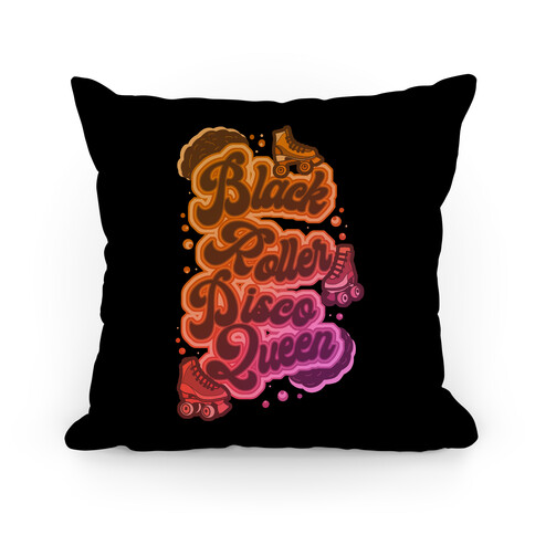 Black Roller Disco Queen Pillow