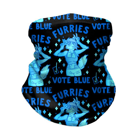 Furries Vote Blue Neck Gaiter