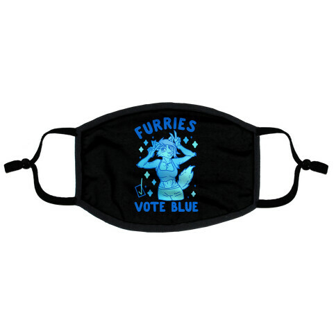 Furries Vote Blue Flat Face Mask