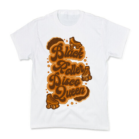 Black Roller Disco Queen Brown Kids T-Shirt