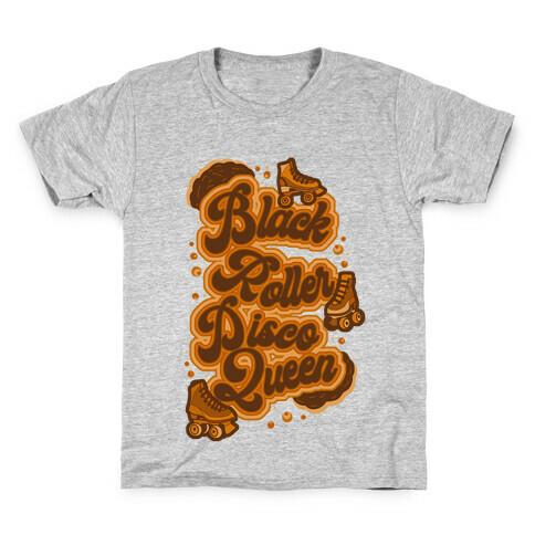 Black Roller Disco Queen Brown Kids T-Shirt