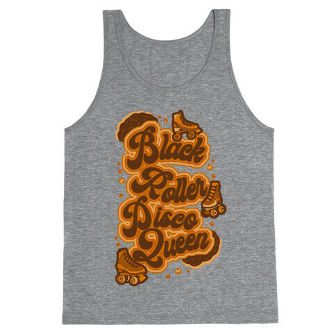 Black Roller Disco Queen Brown Tank Top