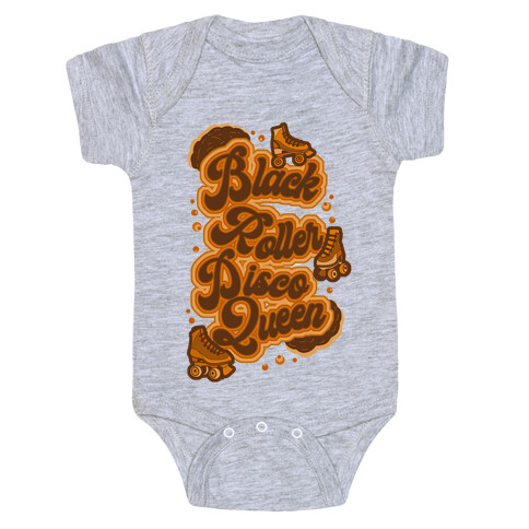 Black Roller Disco Queen Brown Baby One-Piece