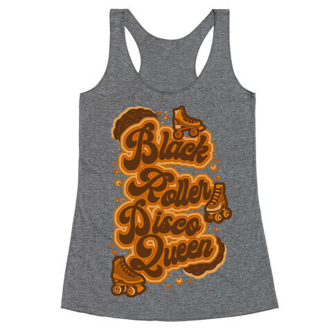 Black Roller Disco Queen Brown Racerback Tank Top