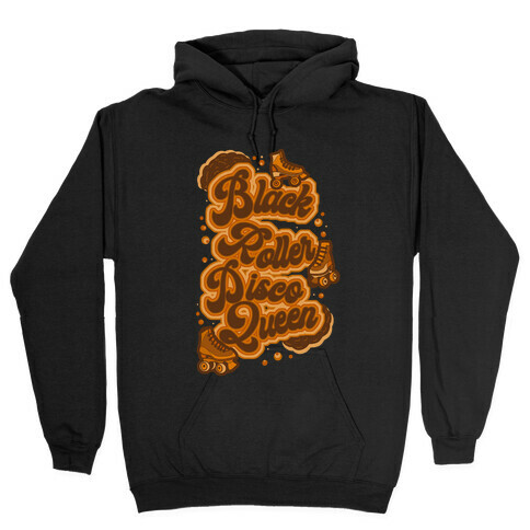 Black Roller Disco Queen Brown Hooded Sweatshirt