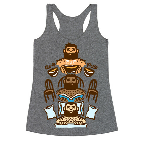 The 3 Bears White Print Racerback Tank Top