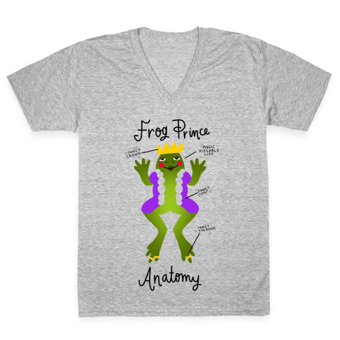Frog Prince Anatomy V-Neck Tee Shirt
