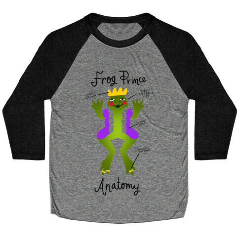 Frog Prince Anatomy Baseball Tee