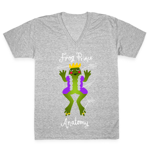 Frog Prince Anatomy V-Neck Tee Shirt