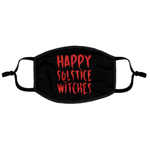 Happy Solstice Witches Parody  Flat Face Mask