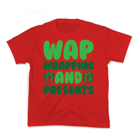 WAP Wrapping and Presents Parody White Print Kids T-Shirt