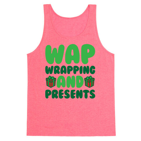 WAP Wrapping and Presents Parody White Print Tank Top