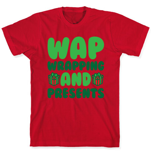 WAP Wrapping and Presents Parody White Print T-Shirt