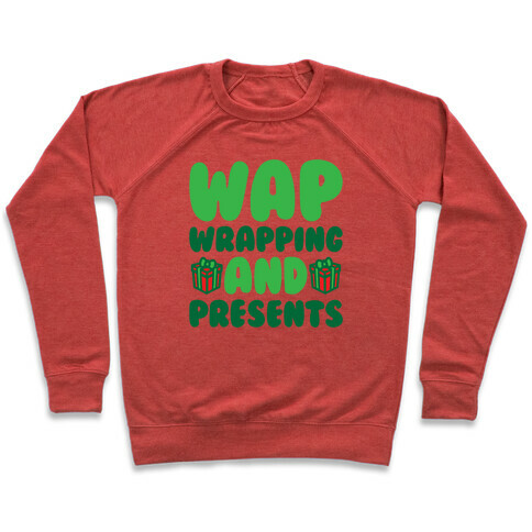 WAP Wrapping and Presents Parody White Print Pullover