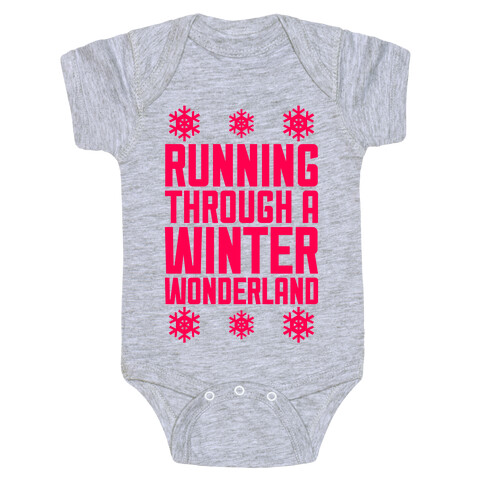 Running Through A Winter Wonderland Baby One-Piece