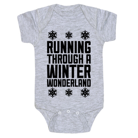 Running Through A Winter Wonderland Baby One-Piece
