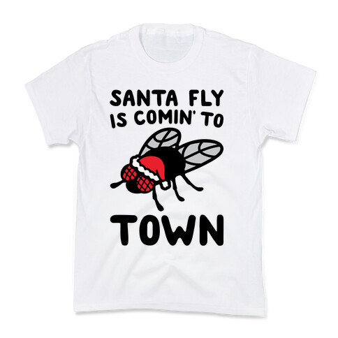 Santa Fly Is Coming To Town  Kids T-Shirt