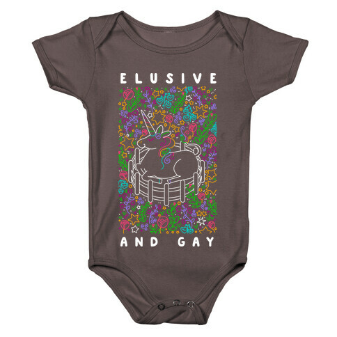 Elusive And Gay Unicorn  Baby One-Piece