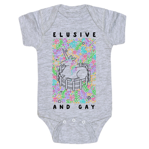 Elusive And Gay Unicorn  Baby One-Piece