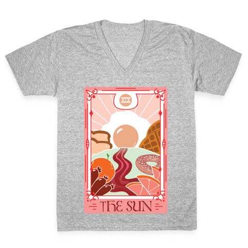 The Sun Breakfast Tarot V-Neck Tee Shirt