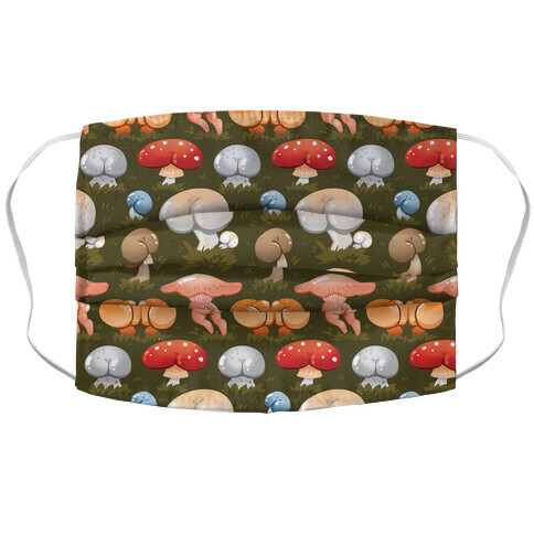 Butt Mushroom Pattern Accordion Face Mask