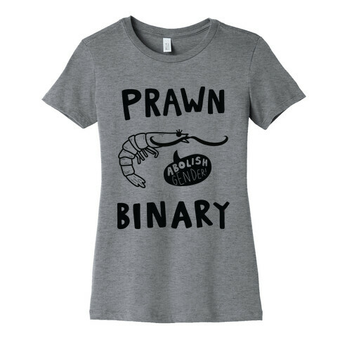 Prawn-Binary Womens T-Shirt