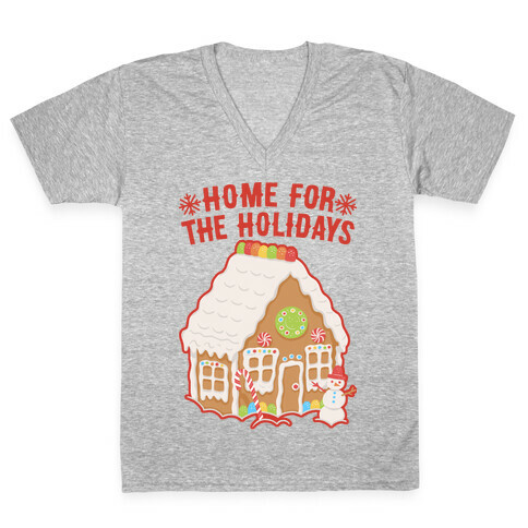 Home For The Holidays Gingerbread V-Neck Tee Shirt