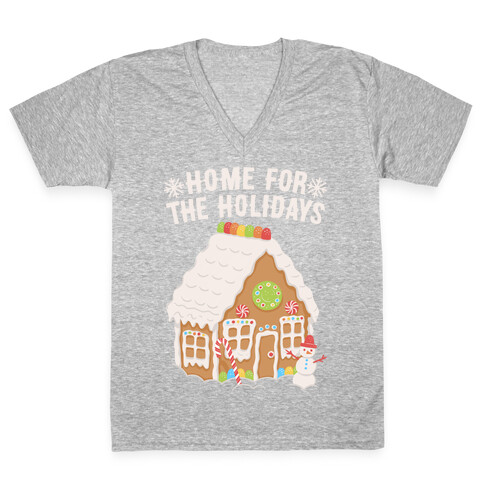 Home For The Holidays Gingerbread V-Neck Tee Shirt