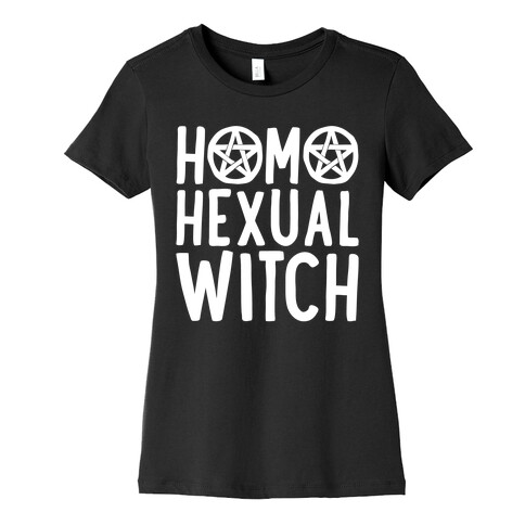 Homohexual Witch White Print Womens T-Shirt