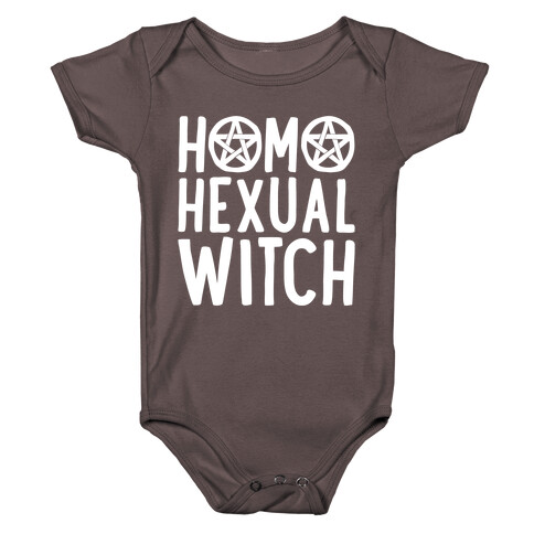 Homohexual Witch White Print Baby One-Piece