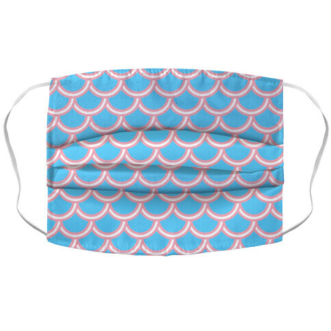 Trans Fish Scales Accordion Face Mask