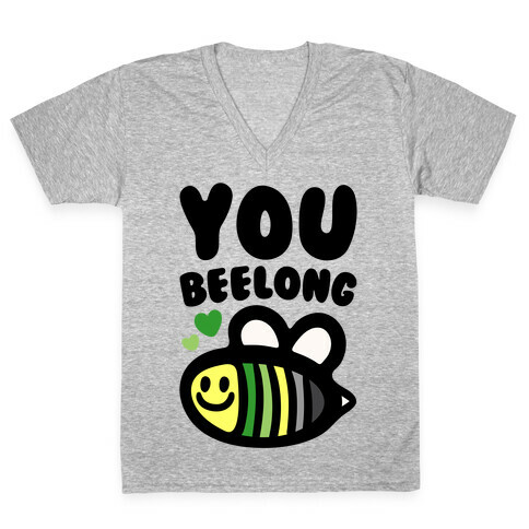 Bee Yourself Aromantic Pride V-Neck Tee Shirt