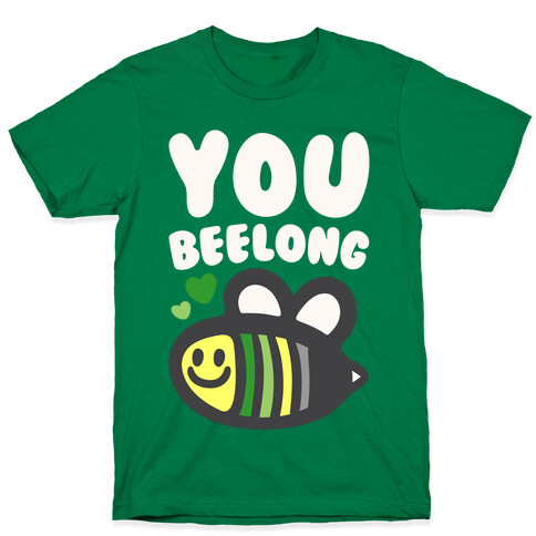 Bee Yourself Aromantic Pride White Print T-Shirt