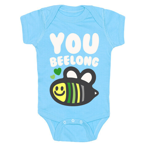 Bee Yourself Aromantic Pride White Print Baby One-Piece
