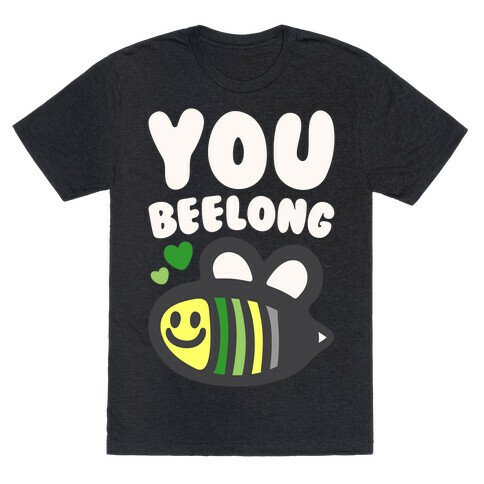 Bee Yourself Aromantic Pride White Print T-Shirt