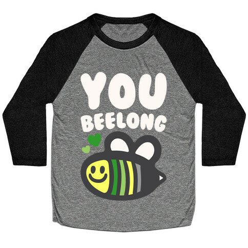 Bee Yourself Aromantic Pride White Print Baseball Tee