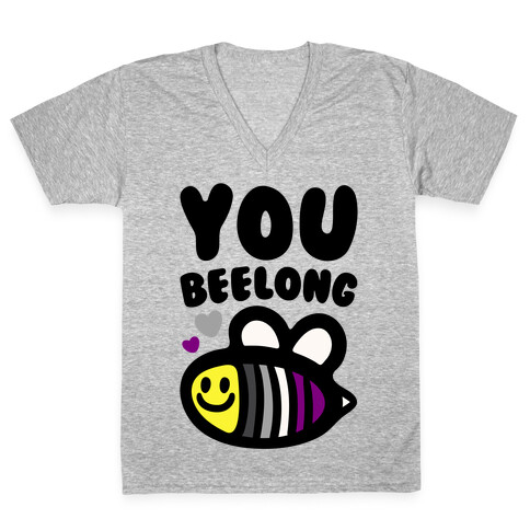 You Belong Asexual Pride V-Neck Tee Shirt