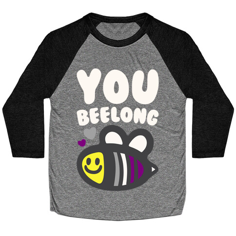 You Belong Asexual Pride White Print Baseball Tee