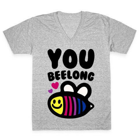 You Belong Bisexual Pride V-Neck Tee Shirt