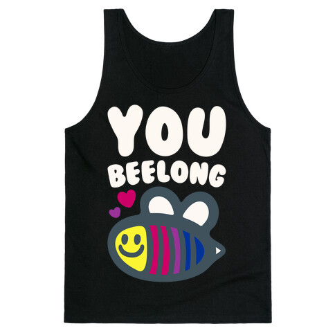 You Belong Bisexual Pride White Print Tank Top