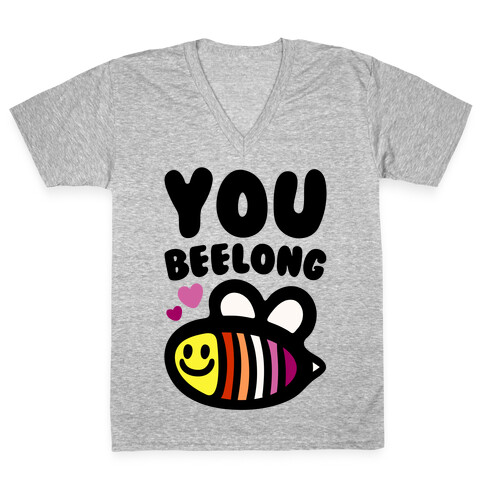 You Belong Lesbian Pride V-Neck Tee Shirt