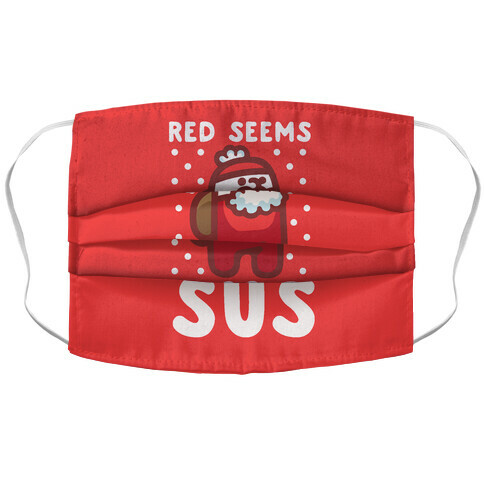 Red Seems Sus Santa Parody Accordion Face Mask