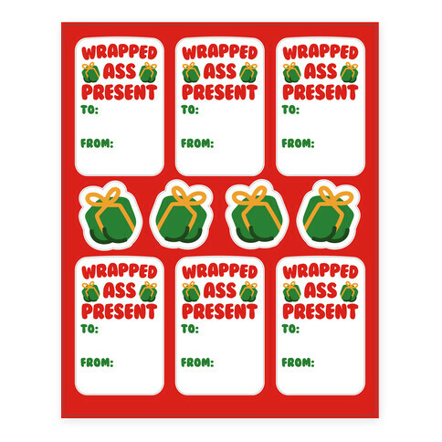 Wrapped Ass Present Stickers and Decal Sheet